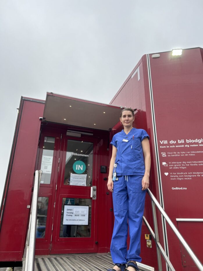 ”Vi hoppas att fler upptäcker hur enkelt det är att ge blod på blodmobilen”, säger Maja Skale, sektionsledare på GeBlod.